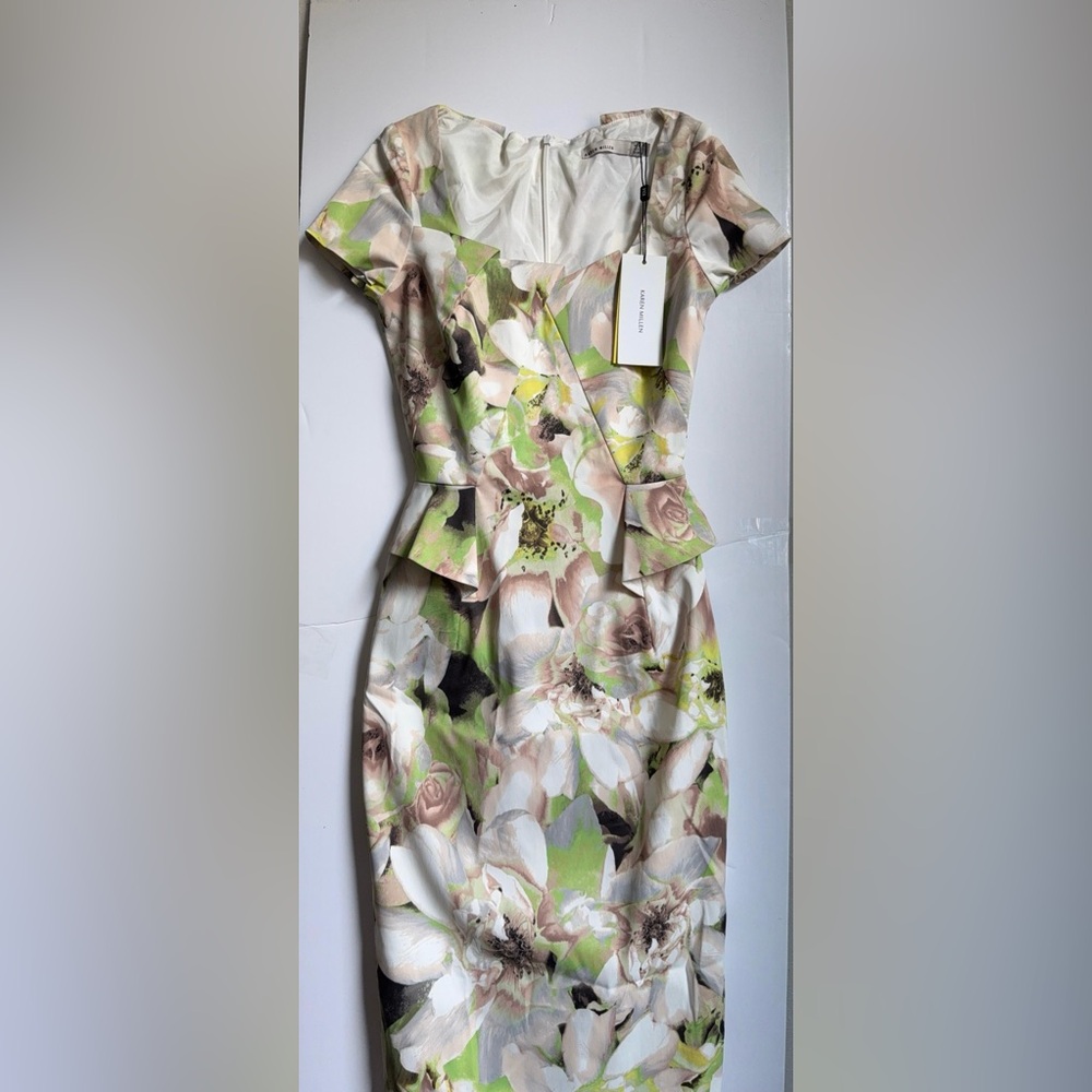 Karen Millen Pink and Cream Fit and Flare Mini Dress